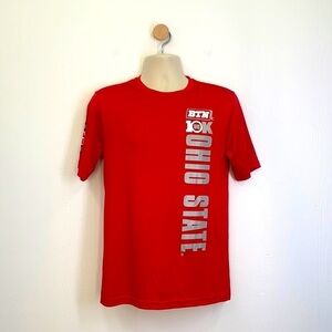 Sport Tek - Big 10 Ohio State Football Red and White Tee Shirt Size Small